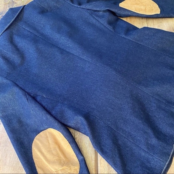 VTG 70s Dark Raw Denim Wide Leg Bermuda Shorts & Coordinated Blazer Set, sz 6/8 - Picture 6 of 16